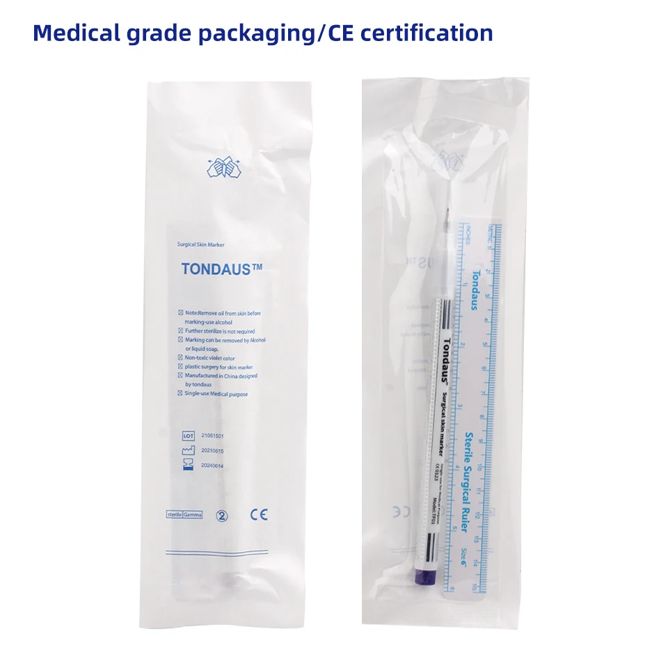 Chirurgische Augenbraue Tattoo Haut Marker Stift Werkzeug Zubehör Tattoo Marker Stift Mit Mess Lineal Microblading Positionierung Werkzeuge