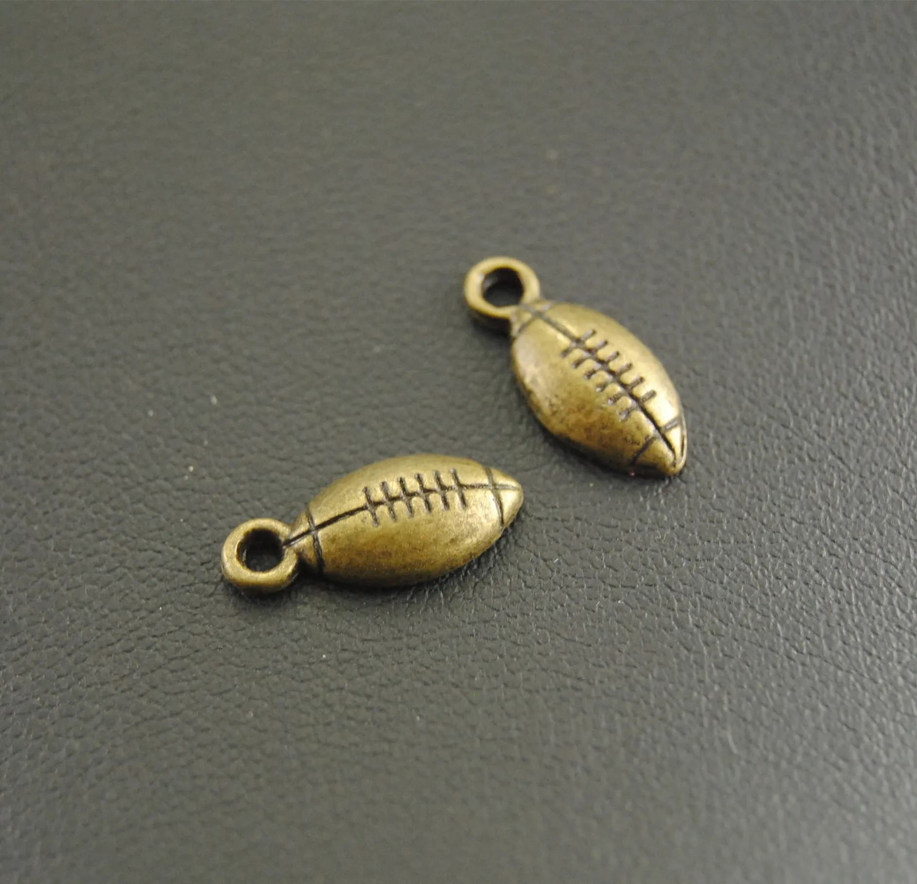 50 pc 2 Colors Metal Alloy  American Football Charms  Fit Fashion Jewelry DIY Making 15x7mm A839/A840 image 4