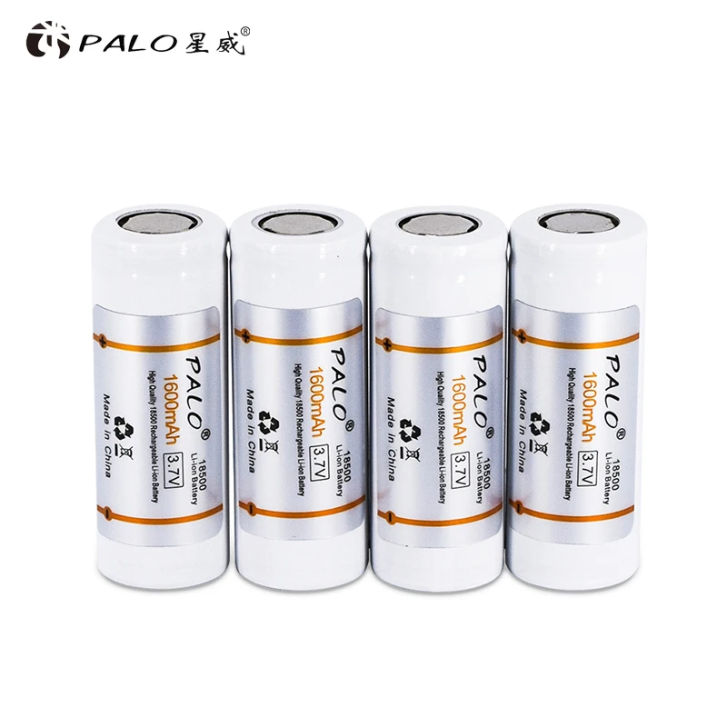 بالو 18500 1600mAh 3.7 V بطارية قابلة للشحن قابلة للشحن بطارية أيون الليثيوم ل مصباح ليد جيب