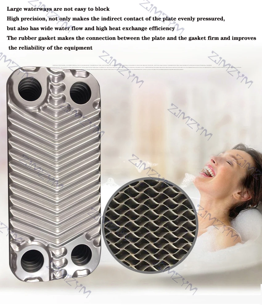 120 Plates stainless steel heat exchanger Brazed plate type water heater SUS304 Brazed floor radiator 41.5*9.5*21cm