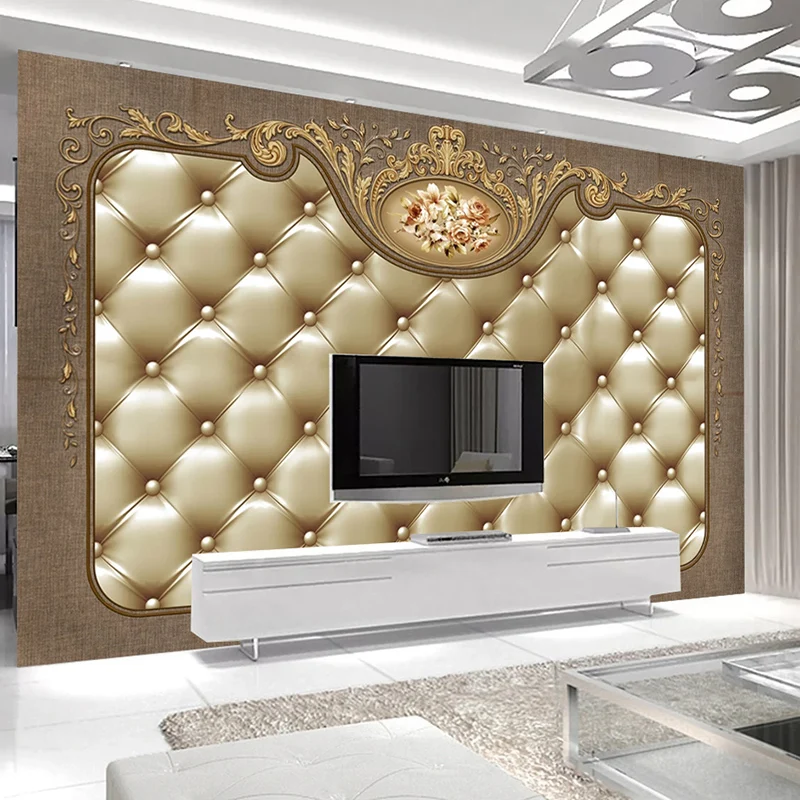 Custom 3D Photo Wallpaper For Bedroom Walls Mural European Style Soft Bag Luxury Living Room TV Background Decor Wall Painting