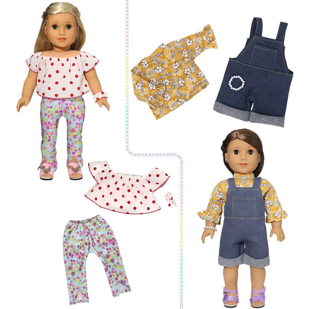 2023 New popular Suit For 18 Inch American Girl Dolls 45cm Girl Doll Clothes And Accessories, Shoes are not included.