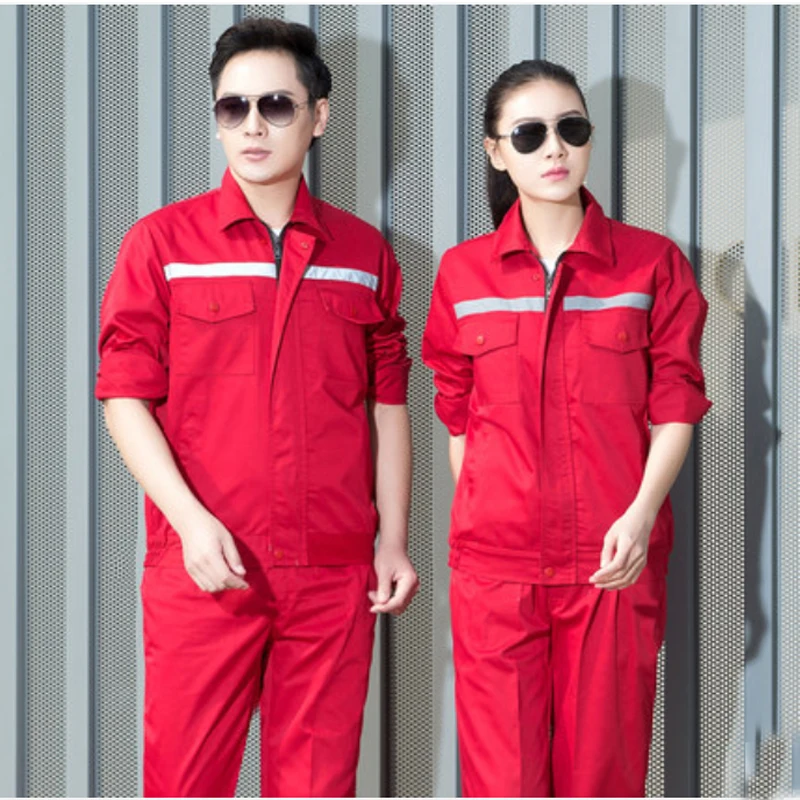 working clothes men woman machine repair large size Coveralls stitching protective safety work jacket +pants cleaning uniforms