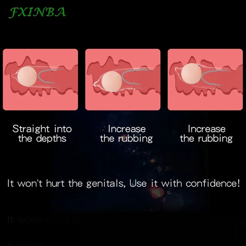 FXINBA New Reusable Silicone Beads  Condoms For Men Penis Sleeve Extender Ball Condoms  Attachment Adult Sex Product Accessories