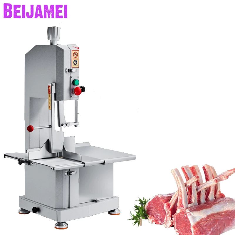 

BEIJAMEI 1500W Bone Sawing Machine Commercial Bone Cutting Machine Frozen Meat Cutter for Cut Ribs/Fish/Meat/Beef