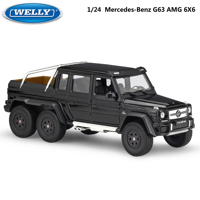 

WELLY Diecast 1:24 Scale Model Car Mercedes-Benz G63 AMG 6X6 Classic Truck Off-road Vehicle Metal Alloy Toy Car For Kids Gift