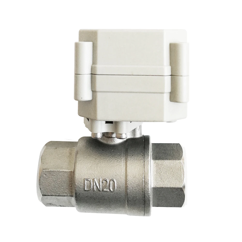 TF20-S2-A AC/DC9-24V 3 Wires Electric Ball Valve BSP Or NPT Thread Stainless Steel 2-Way 3/4