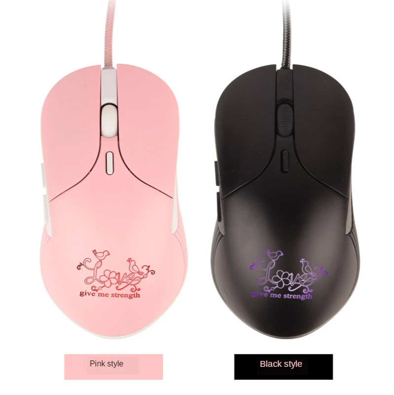 ماوس ألعاب مزدوج السعادة على شكل طائر ، بودرة إبداعية لطيفة ، إكسسوار كمبيوتر على شكل دجاج ، إكسسوار بصري