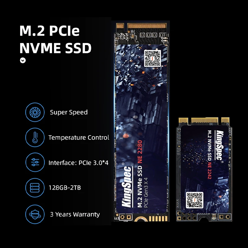 

kingspec Ssd M2 Nvme Pcie 512GB 256GB 128GB 1TB 2TB M.2 Pci express Solid State Drive 2280 2242 Hard Disk Hdd for Laptop Desktop