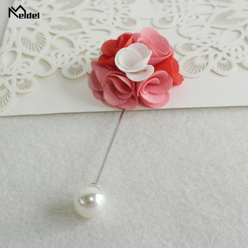 Melel broche de tecido flores, broche de teste de casamento, broche boutique de noivo, corsage, planejador de casamento, acessórios de casamento