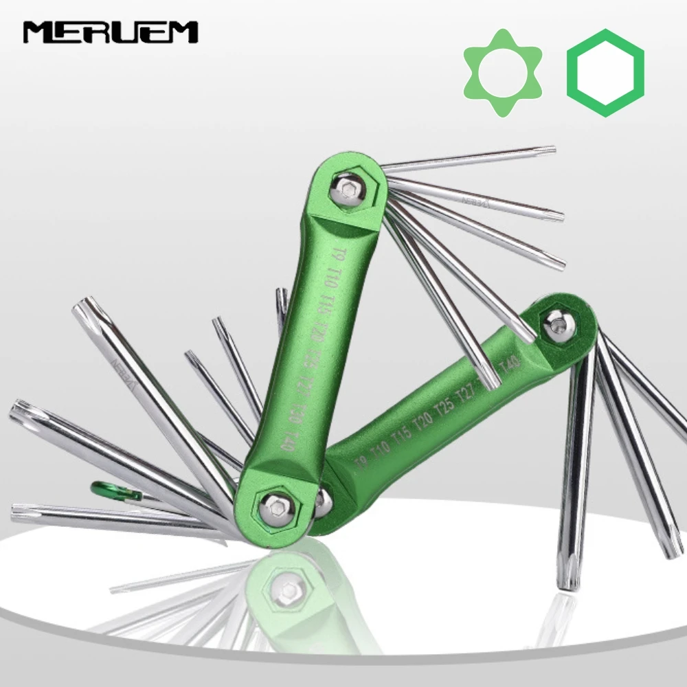 Folding Hex Wrench Metal Metric Flat-head Chave Torx Allen Wrench Set Screwdriver Hand Repair Tool Portable Set