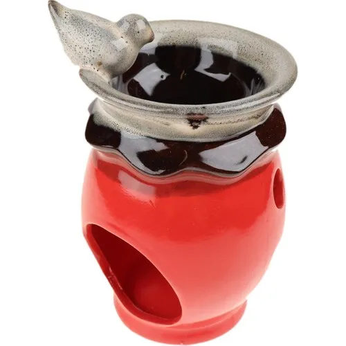 Attach Bird Design Ceramic Censer Red