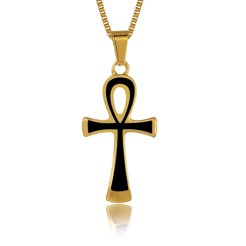 SDA Cross Pendant Trendy Necklace For Men Stainless Steel With 18K Gold Plated Accessories