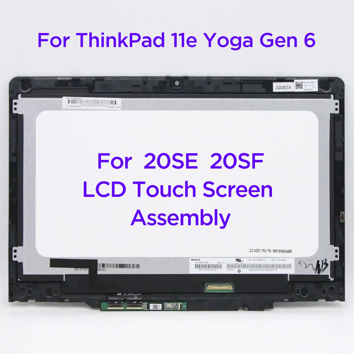 

11.6" LCD Touch Screen Digitizer Assembly For Lenovo ThinkPad 11e Yoga Gen 6 20SE 20SF LED Matrix Display Replacement