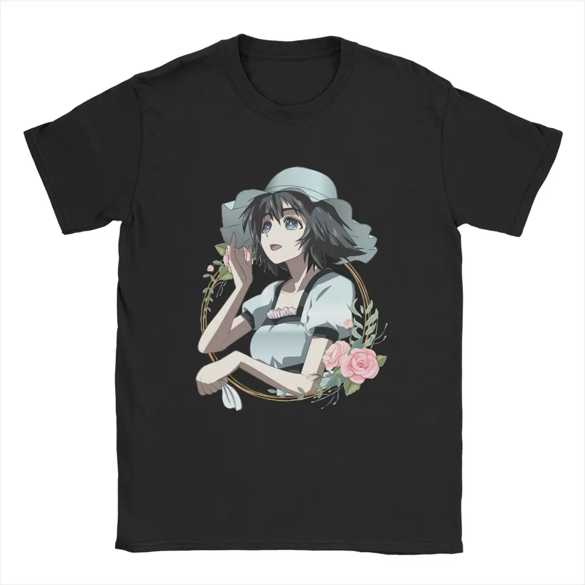 Mayuri Shiina Steins Gate T Shirts Men Pure Cotton Novelty T-Shirt O Neck Tees Short Sleeve Tops Unique