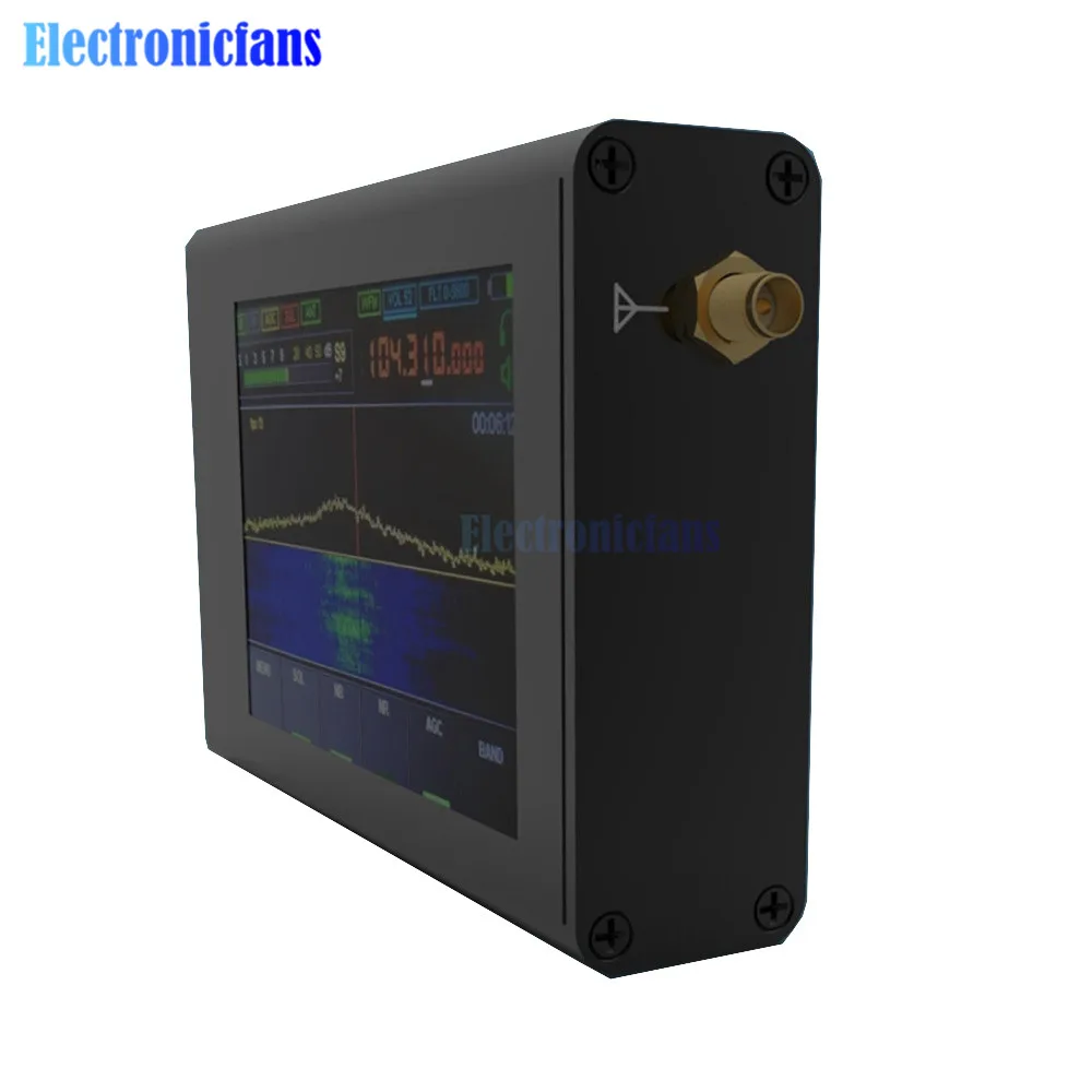 50KHz-200MHz Malachite Receiver Malahit SDR Transceiver Receiver 3.5 Inch TFT Touch Screen Radio Network Analyzers with Antenna