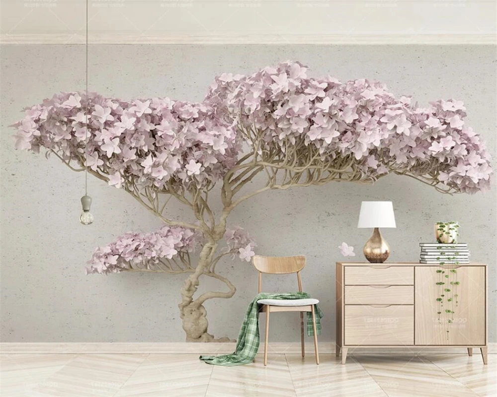 Custom Size 3D Wallpaper Creative Paper-Cut Art Tree Painting TV Background Wall Home Decoration Hanging Picture