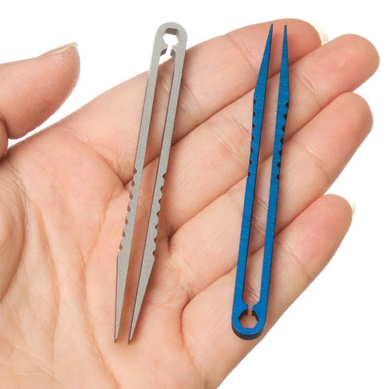 light mini titanium alloy repair tweezing multifunction tweezer EDC gear clamping clip pocket tool multitool precise grip grab