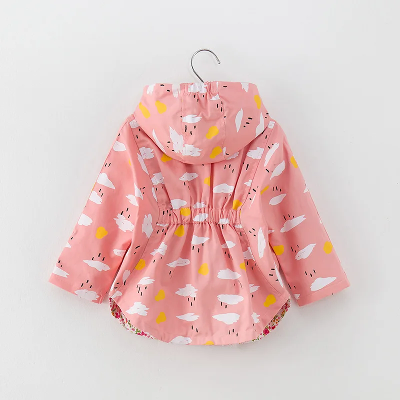 Spring 2020 New Girls Jackets Kids Outerwear Hooded Girls Coats Casual Windbreaker For Girls Printing Kids Clothes Hooded Jacket