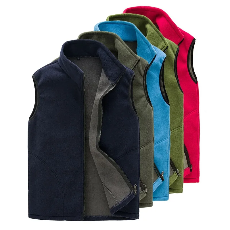 

Men's Casual Fleece Vest Autumn Winter Thick Warm Waistcoat Windproof Sleeveless Military Jacket Outwear Thermal Soft Polar Vest