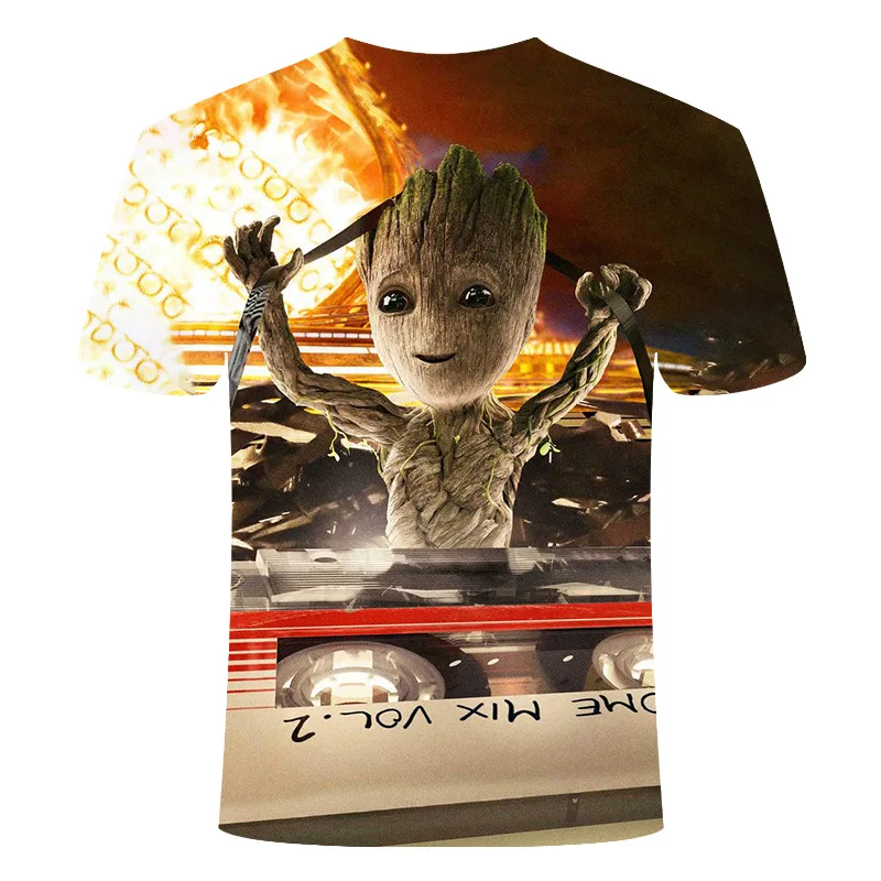 Cute Groot Guardian Of The Galaxy Printed 3D T-shirt Unisex Tops Men/women Tshirt Children Funny Kids Fashion Cartoon T Shirt