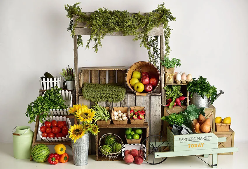 Mehofond ยินดีต้อนรับทารกแรกเกิดเด็กวันเกิดดอกทานตะวัน Strawberry Lemon Shop พื้นหลังถ่ายภาพสตูดิโอ