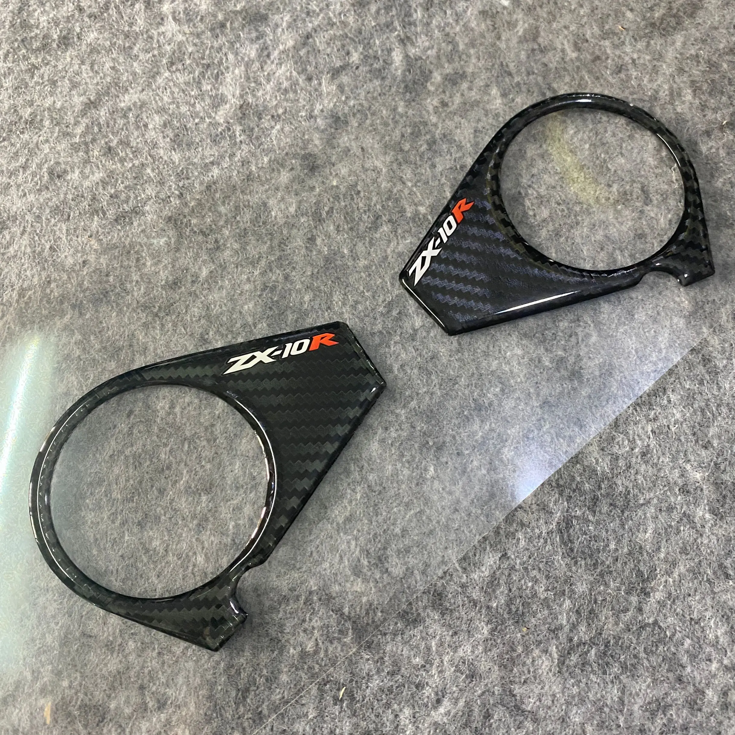 3D motorcycle Carbon-look Upper Triple Yoke Cover Protector Decal sticker Case for KAWASAKI ZX10R ZX-10R ZX 10R 2006-2007