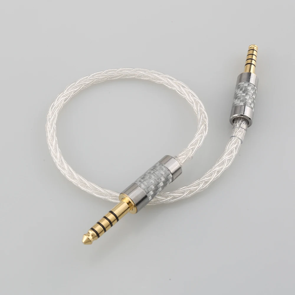 High Quality 10cm 99% 8 Cores Pure Silver Audio Cable 4.4mm Balanced Male to Audio Adapter