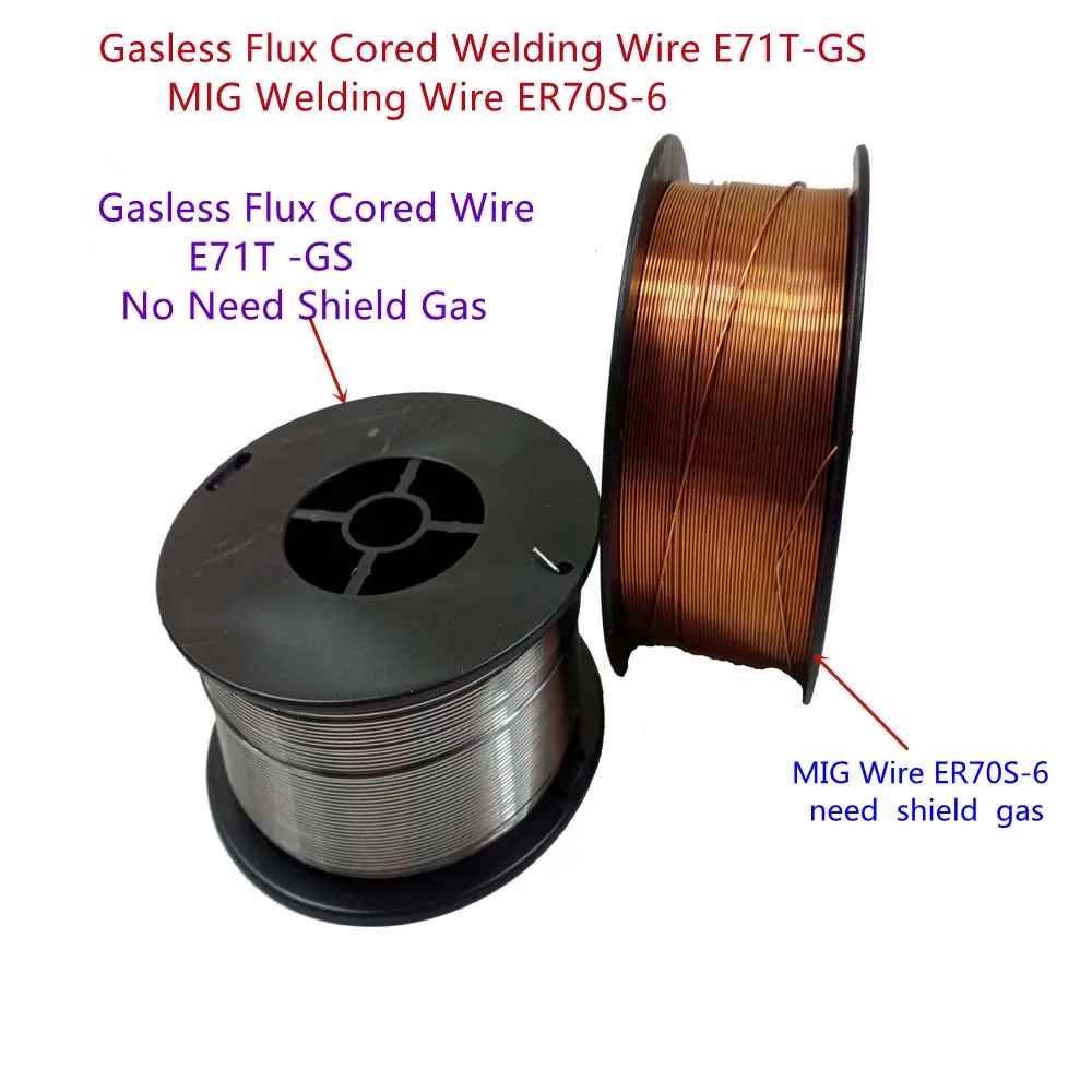 

MIG Welding Wire ER70S-6 Gasless Flux Cored Wire E71T-GS 1kg 0.6/0.8/1.0mm Gas Shield or No Gas Carbon Steel Welding Material