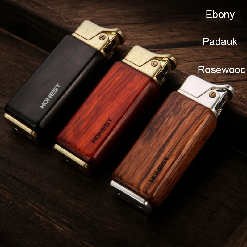 Vintage Sandalwood Kerosene Lighter Unique Cool Metal Gasoline Cigarette Encendedor Creative Petrol Oil Lighters Gadgets For Men