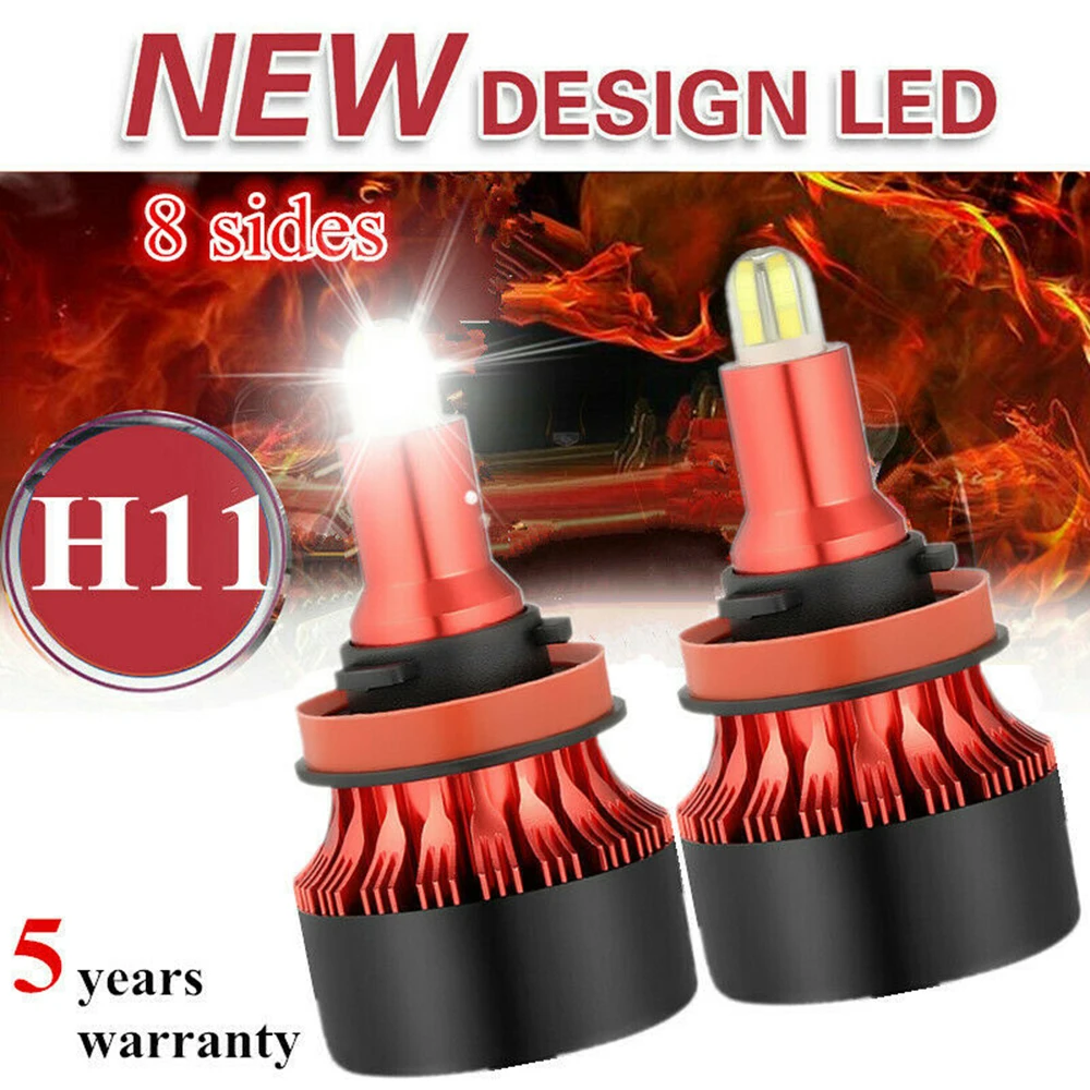 mini fog lights 6000k 2pcs 360-degree car LED headlights near and far in one G7 four side glow 8- side 2200w 480000lm