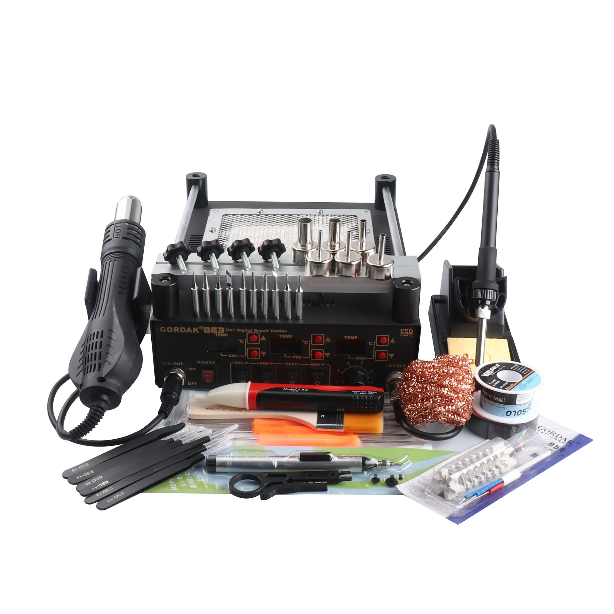 gordak 863 bga rework solder station 3 in 1 soldering stations buy infrared bga rework station hot air heat gun soldering iron