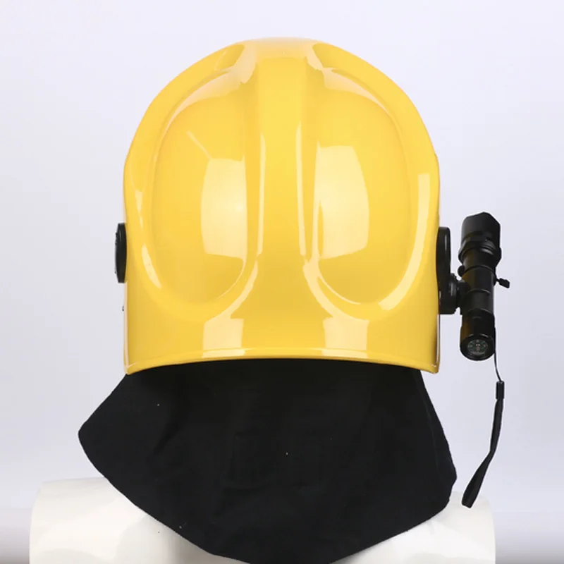 European Forest Fire Insulation Rescue Crash Helmet Mask Head-Mounted Flashlight Flame Retardant Shawl Safety Casco De Seguridad