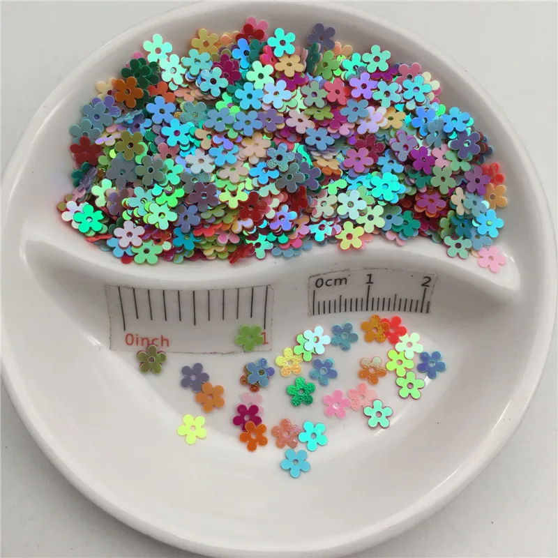 Paillettes sciolte in PVC a forma di fiore, Paillettes glitterate per Nail Art, Manicure, cucito, decorazione di nozze, coriandoli, 20g, 5mm