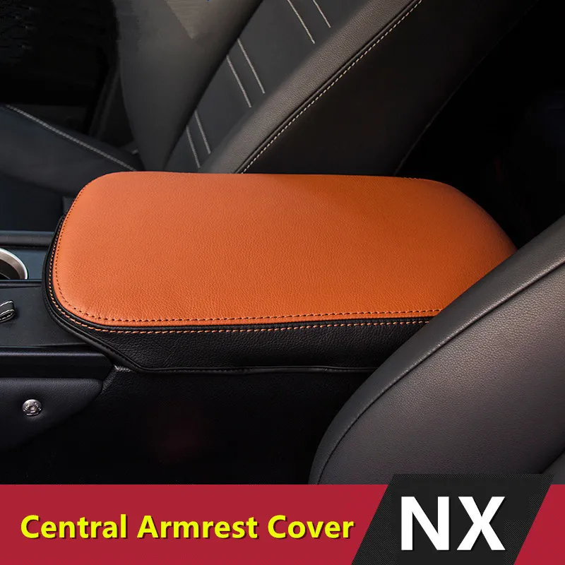 CNORICARC Leather Console Armrest Storage Box Cover Protective Case For Lexus NX 300h 200t 200 2014-2017 Car Handrail Shell