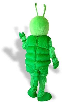 Costume professionale della mascotte dell'insetto verde vestito operato dalla festa di compleanno per adulti abiti Cosplay di Halloween abbigliamento natale