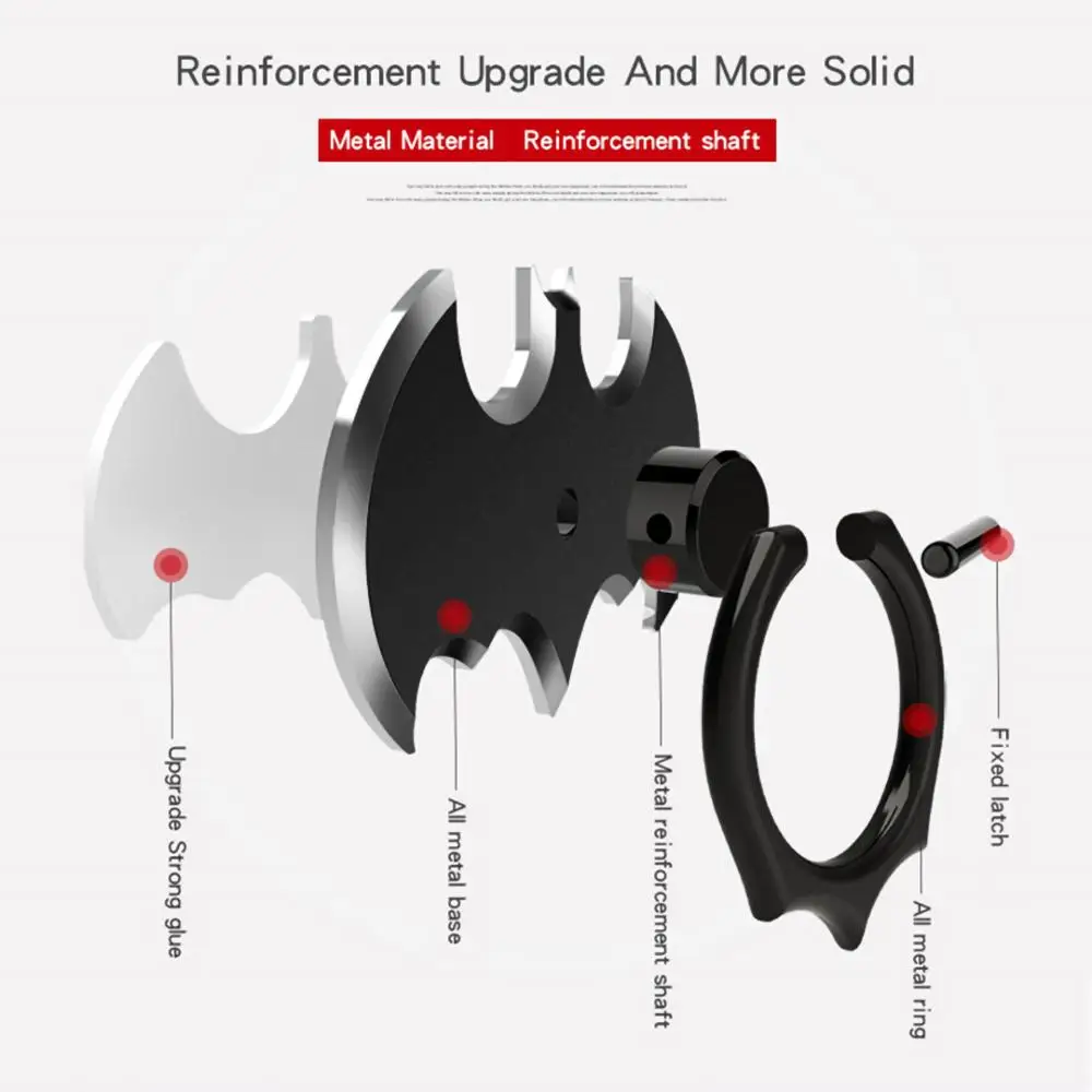ค้างคาวนิ้วมือผู้ถือแหวน360องศาหมุนโทรศัพท์มือถือสำหรับ Iphone 11 Huawei Samsung Universal สนับสนุนสมาร์ทโฟน