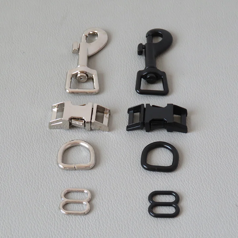 1Set Inner 10mm Metal D Ring Sider Belt Release Buckle Snap Clip Hook For Pet Small Dog Cat Collar Leads Lobster Clasp Accessory