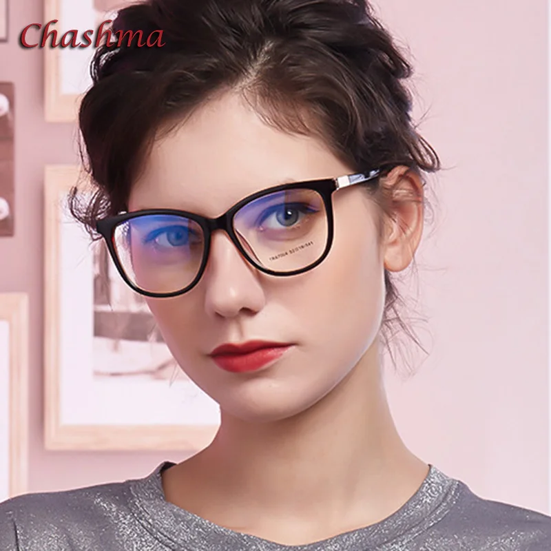 Chống Tia Xanh Kính Quang Học Khung TR90 Nữ Vuông Spectalces Học Sinh Thời Trang Gafas Đơn Thuốc Ống Kính