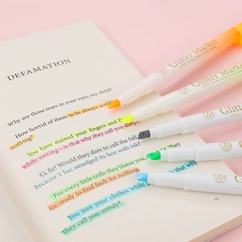 

Flash Pen 12 Color Milkliner Highlighter Pen Stationery Double Headed Fluorescent Marker Pen 12 Colors Mark Pen Cute Highlighter