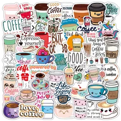 50pcs Coffee Cute Stickers For Notebooks Stationery Scrapbooking Material Personalized Stickers Aesthetic Kscraft Adesivos