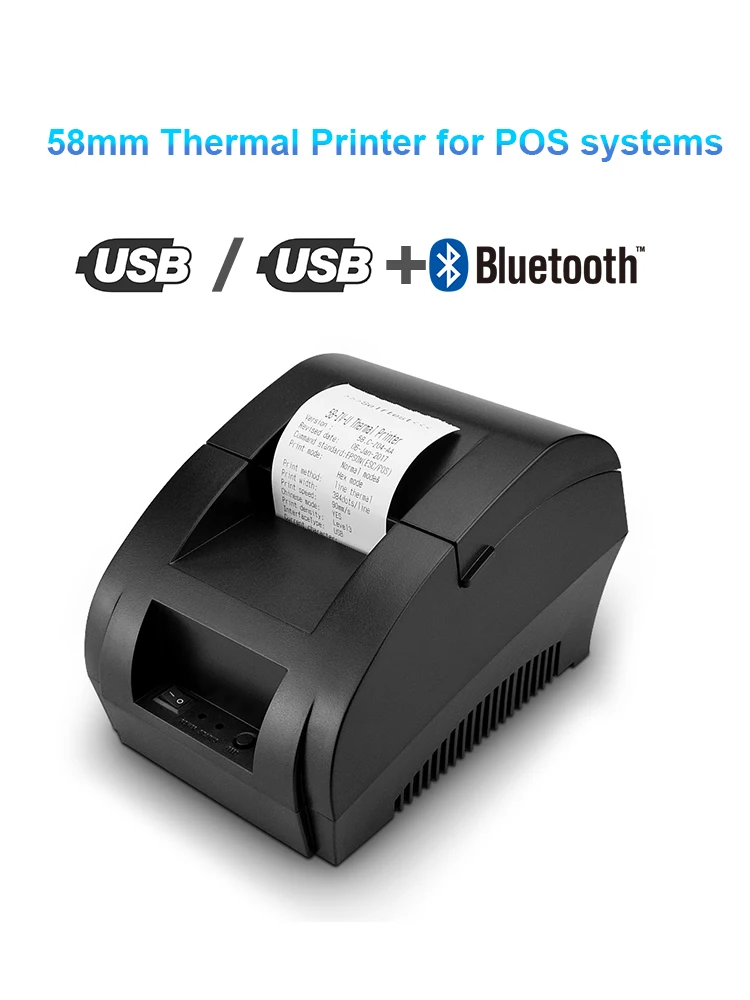 Original ZJ 5890K 58mm POS Thermal Receipt Bill Printer Universal Ticket Printer Support cash drawer driver Dot-matrix