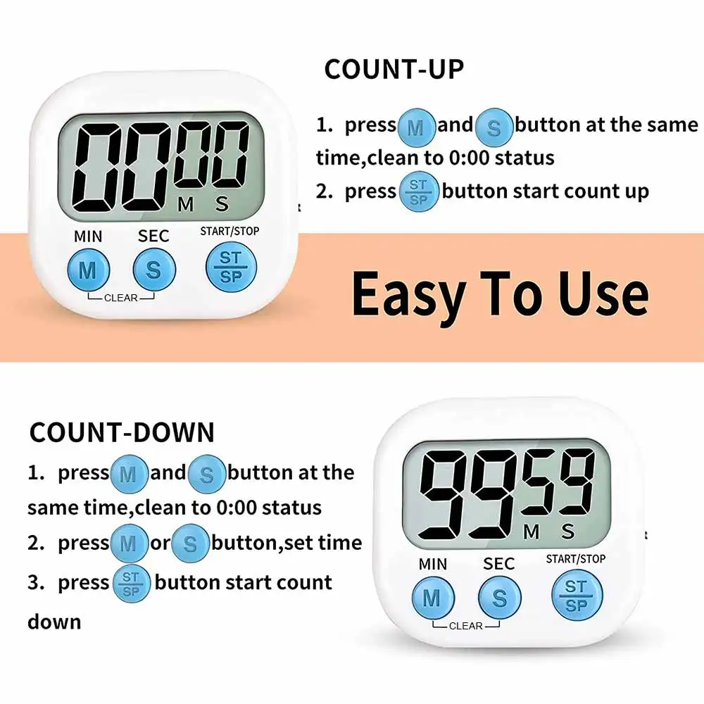 MCDFL Electronic Timer Digital Loud Bell Cooking Kitchen Gadget Sets Gym Stopwatch Fridge Magnets Minuteur Kids Cute Accessories