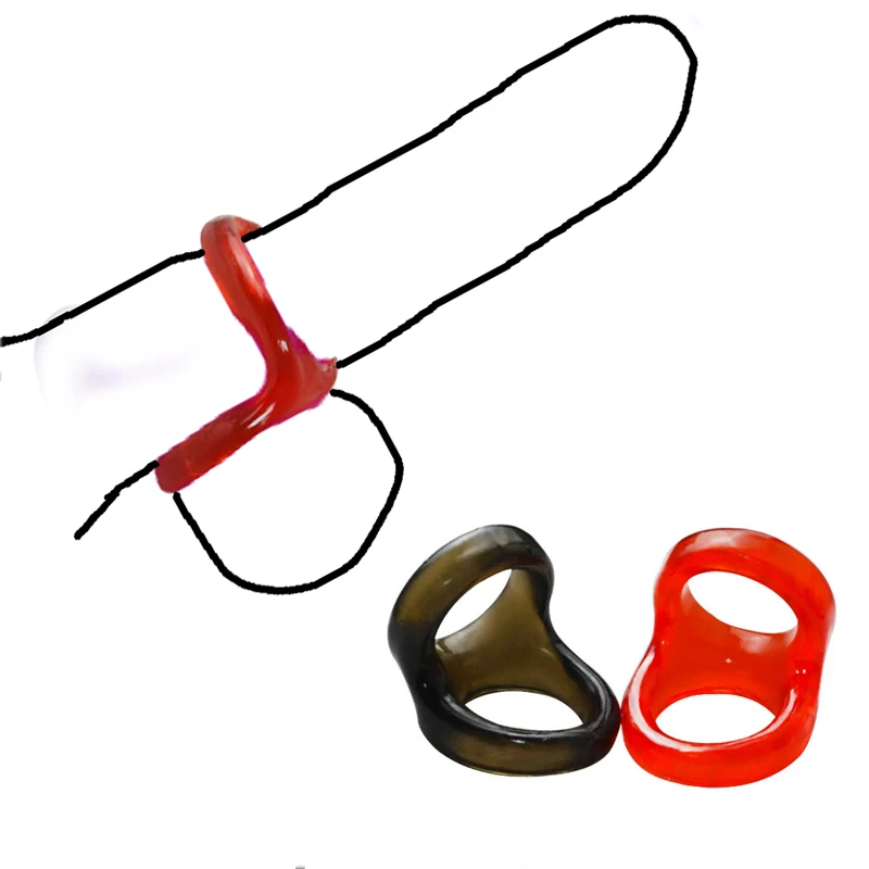 

Soft Silicone Male Penis Ring Couple Lover Sexy Dual Ring Time Delay Rings Sex Toys for Men Erotic Cock Ring Chastity Cock Cage