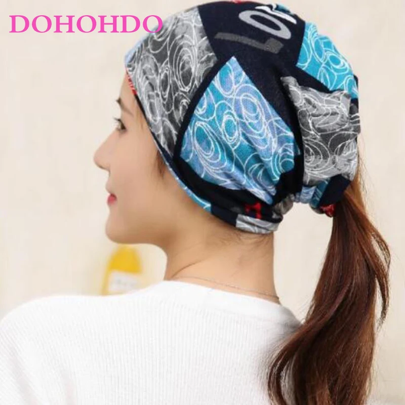 2022 Brand Women Beanies Caps Spring Winter Cotton Hat Fashion Cap Hip-hop Beanie Scarf Chapeu Feminino Cap 3 Way To Wear Bonnet