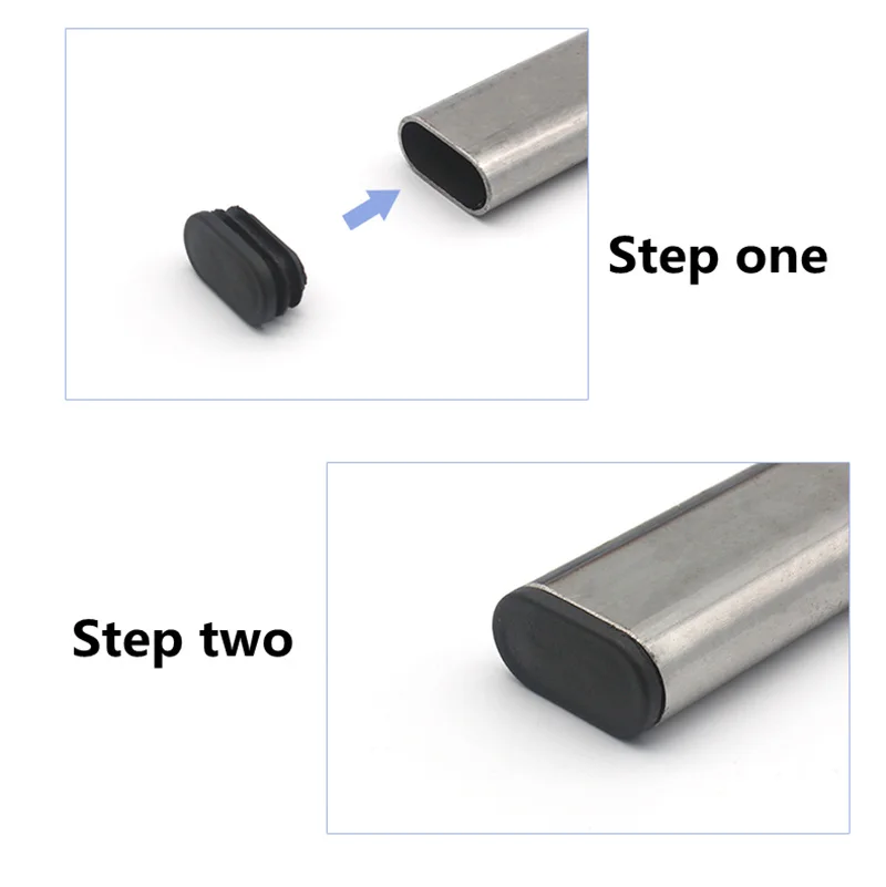 가구 보호 개스킷 먼지 도장 블랙 타원형 직사각형 플라스틱 블랭킹 엔드 캡 튜브 파이프 인서트 플러그 마개