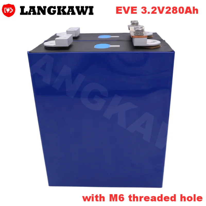 EVE 3.2V 280Ah LF280K LiFePO4 LFP Rechargeable Battery Cells Big Capacity with M6 Threaded Hole for Electrical Vehicle EVbus