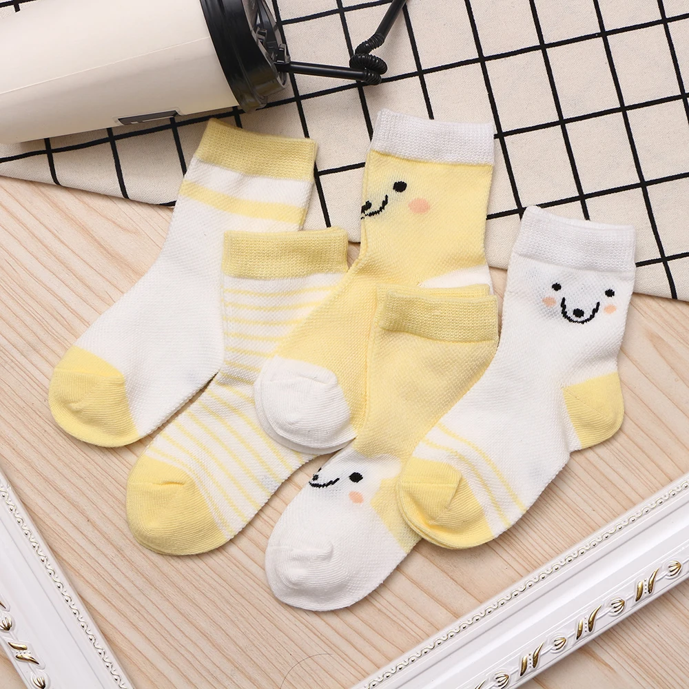 5Pairs/lot 2-9Y Baby Socks Summer Cotton Color Aminal Bear Kids Socks Colorful Girls Mesh Cute Newborn Boys Toddler Socks Baby