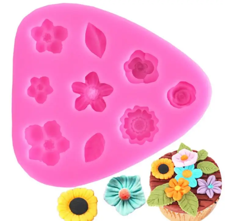 

Silicone Baking Mold Flower Shaped Silicone Molds Cake Muffin Cups Candy Molds DIY Hand Soap Chocolate Cupcake Moulds 3D SN3940