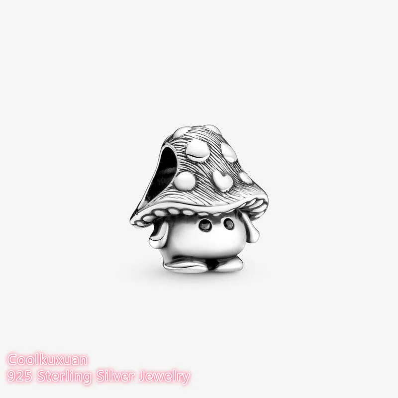 

Autumn 100% 925 Sterling Silver Cute Mushroom Charm beads Fits Original Pandora bracelets Jewelry Making